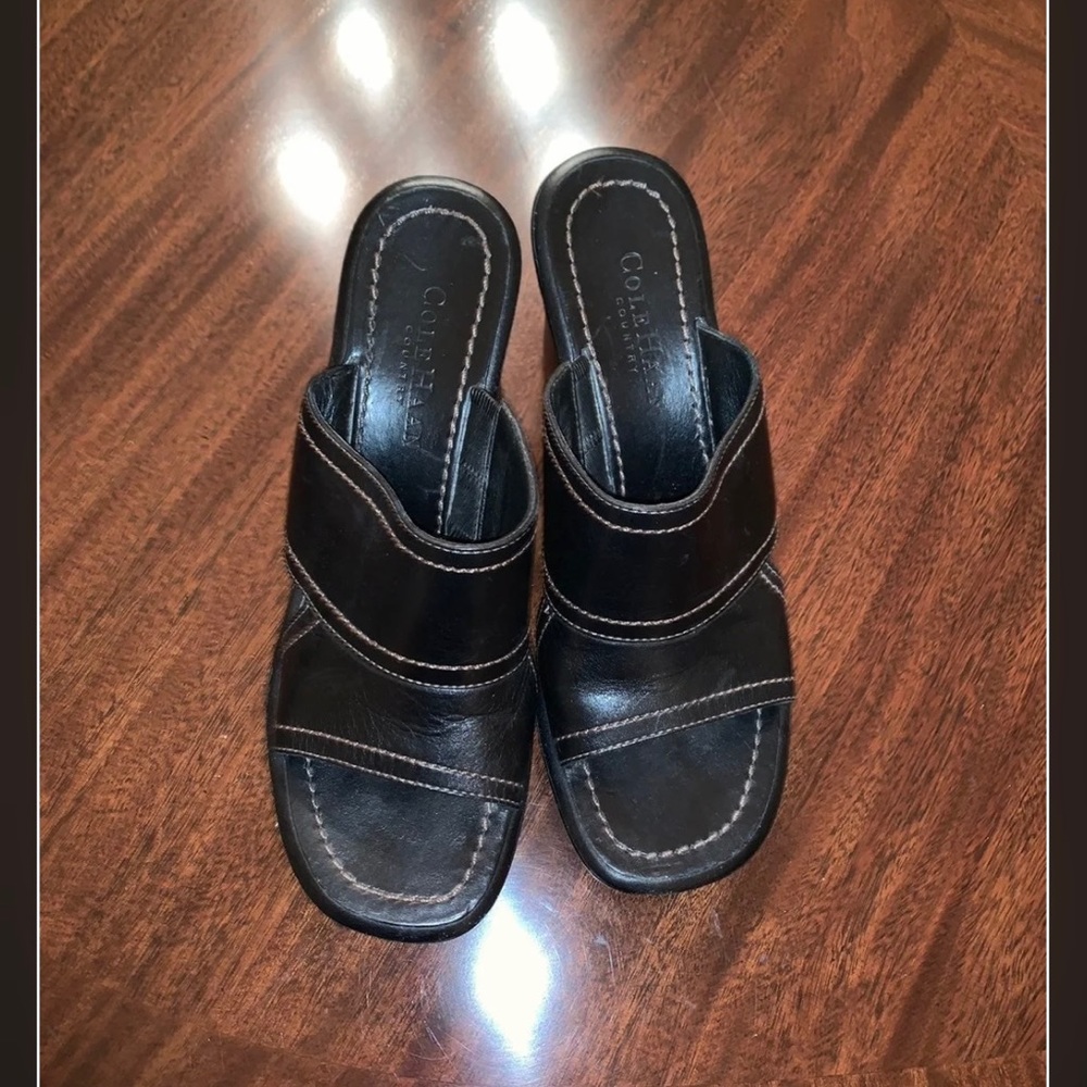 Cole Haan Leather Wedge Sandals 6.5 EUC